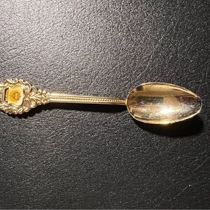 Vintage Gold-Toned Decorative Spoon with crest of Colombia